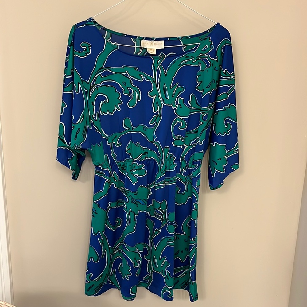 Julie Brown green and blue dress Size M